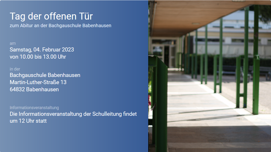 Ankündigung zum Tag der offenen Tür am 4. Februar 2023